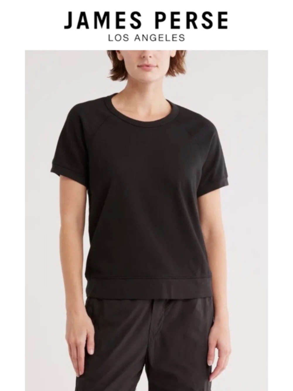 James Perse Raglan Short Sleeve Sweatshirt